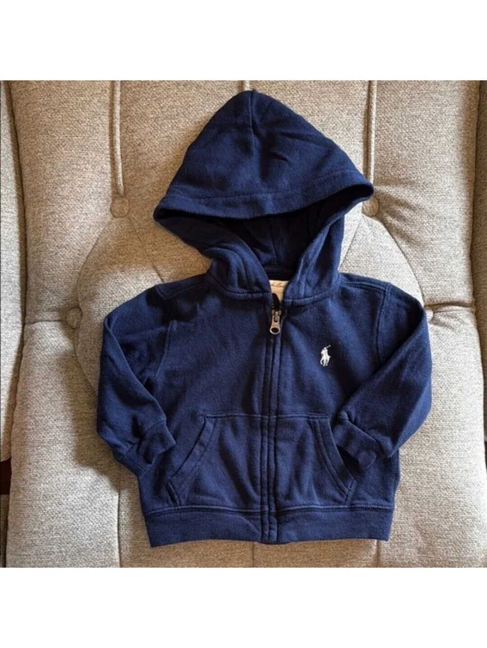 Ralph Lauren Full Zip Hoodie Sweatshirt 6 Months Navy Blue Boys Girls Unisex